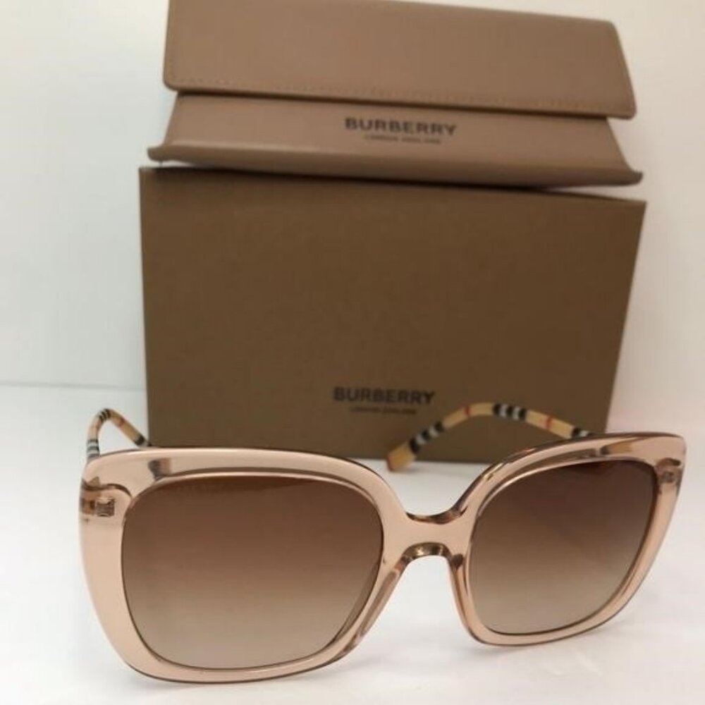 New - 💯 Original Burberry Caroll Gradient Brown Square Ladies Sunglasses BE432 - Picture 8 of 14